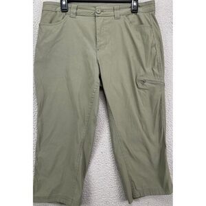 Eddie Bauer Pants Womens‎ 12 Olive Green Nylon Blend Capri Hiking Cargo Outdoor